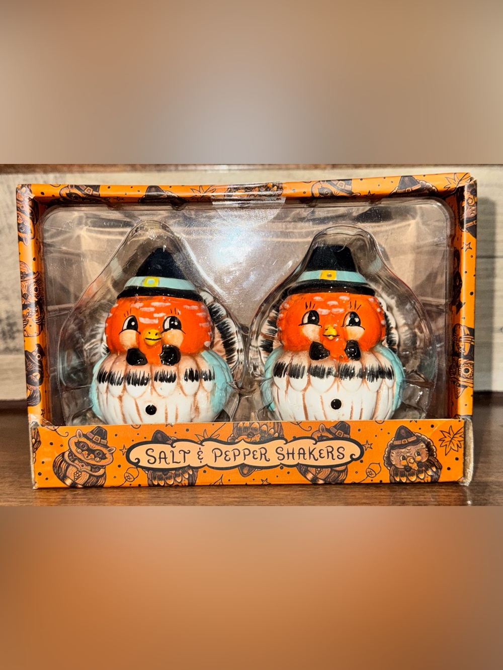 🥰  Johanna Parker Transpac TURKEY 🦃 PILGRIM Salt & Pepper Shakers Thanksgiving